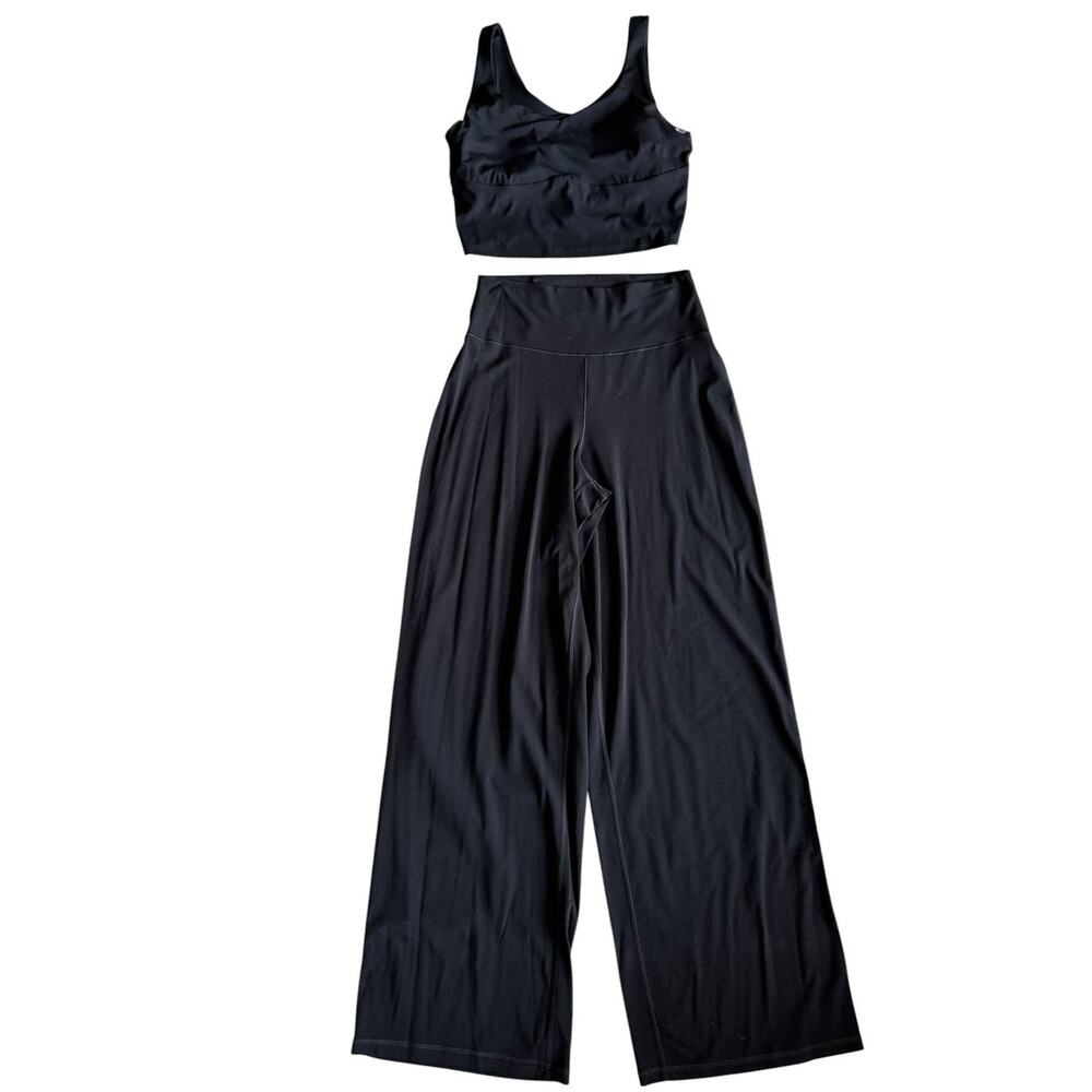 OLD NAVY STUDIO SMOOTH HIGH-RISE LEGGINGS AND BRA TANK SET SIZE LARGE TALL BLACK